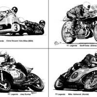 'TT Legends' Postcard Set of 8